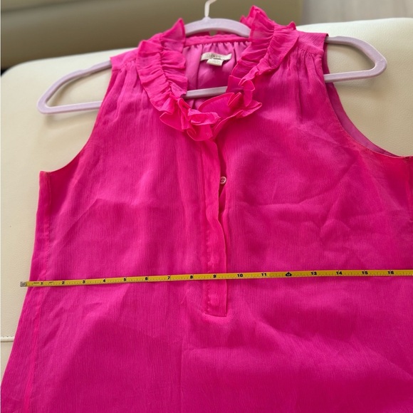 J Crew Sleeveless Pink Ruffle Top - Picture 7 of 8